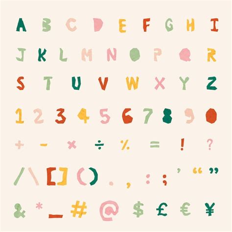 Free Vector | Alphabet,Numbers,Symbols vector set