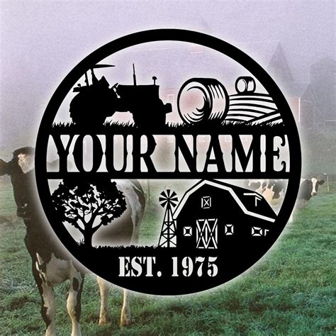 Custom Metal Farm Sign, Metal Art, Farmhouse Decor, Family Name Sign ...