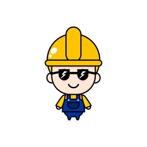 diseño de vector de chibi ingeniero de dibujos animados lindo en 2024