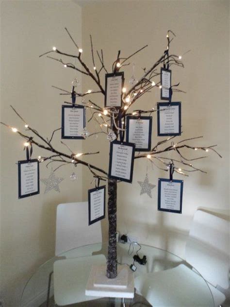 Table Plan Tree With Lights Hanging Off Branches Wedding Table Planner