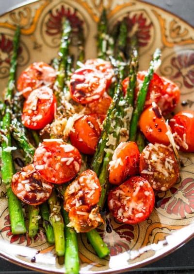 Balsamic Parmesan Roasted Asparagus And Tomatoes Jo Cooks