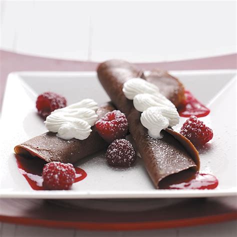 Chocolate Crepes With Raspberry Sauce Recipe How To Make It