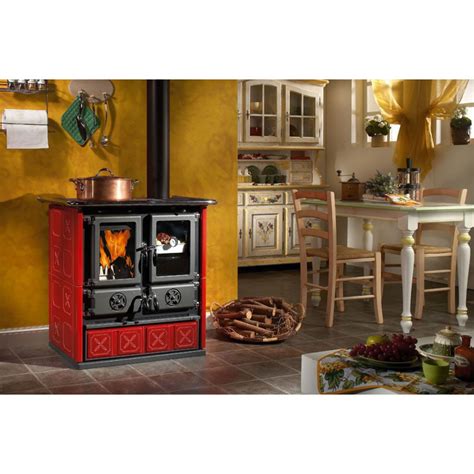 Cucina A Legna Rosetta BII Maiolica 7 2 Kw Bordeaux La Nordica Extraflame