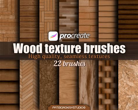 Wood Textured Procreate Brush Seamless Realistic High Resolution