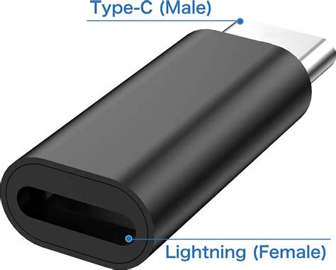 Doodadeals® 8 Pin Lightning Female Naar Type C Male Usb Adapter Zwart