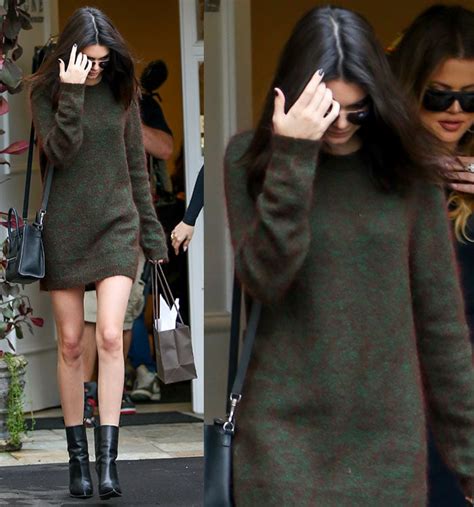 Kendall Jenner Flaunts Endless Slender Legs In Sexy Sweater Dress