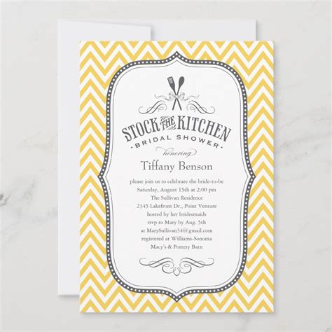 Stock The Kitchen Bridal Shower Invitations Zazzle