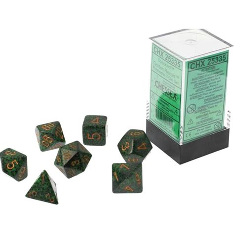 Σετ Ζάρια 7 Dice Set Speckled Polyhedral Golden Recon Chessex Public