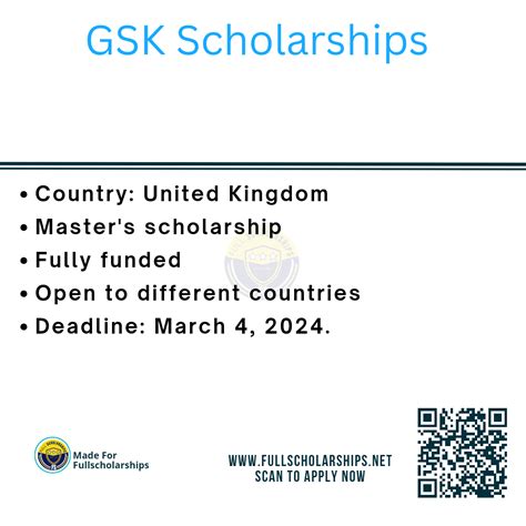 Scholarships In Uk 2024 2025 Fully Funded Gsk Masters Scholarships