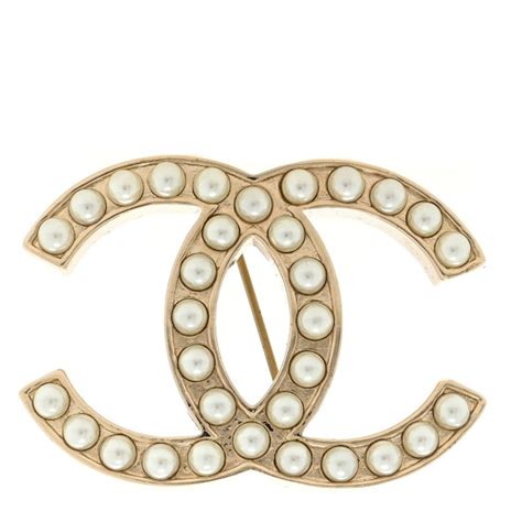 Chanel Pearl Cc Brooch Gold Fashionphile