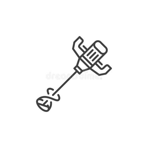 Vector Electrical Concrete Hand Mixer Concept Outline Icon Stock Vector