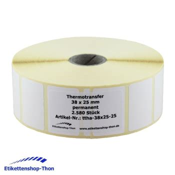 Etikettenshop Thon Thermotransfer Haftetiketten Auf Rolle X