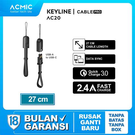 Jual ACMIC KeyLine Kabel Data Charger 20cm Fast Charging Lanyard