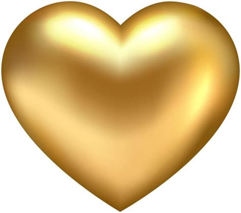 Golden Heart Transparent PNG Clip Art