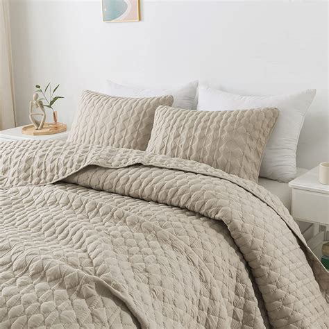 Wdcozy Beige Quit Twin Size Bedding Sets With Pillow Sham