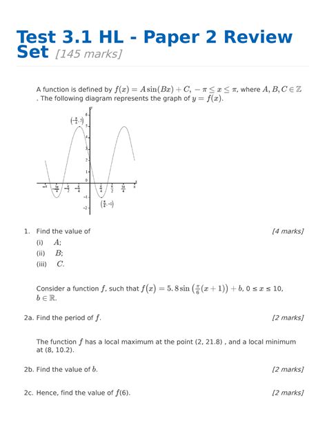 Aa Hl Paper 2 Further Trig And Trig Functions Test Test 3 Hl