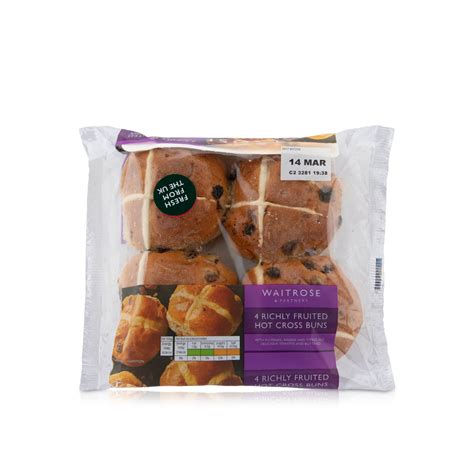 Waitrose Richly Fruited Hot Cross Buns Pack G Waitrose Uae Partners