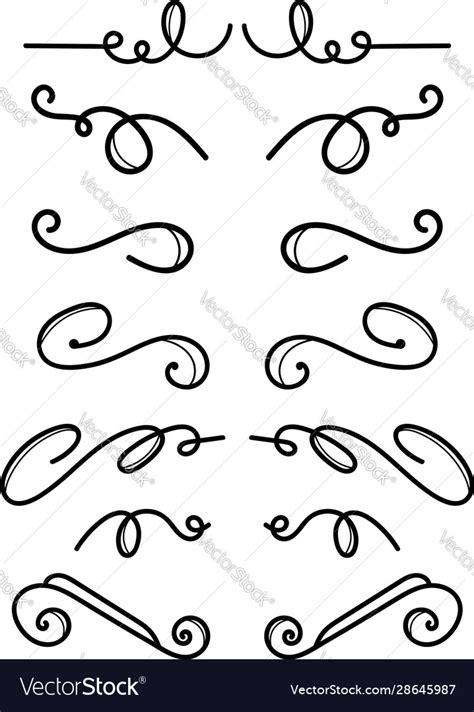 Set Hand Drawn Text Dividers For Poster Card Vector Image