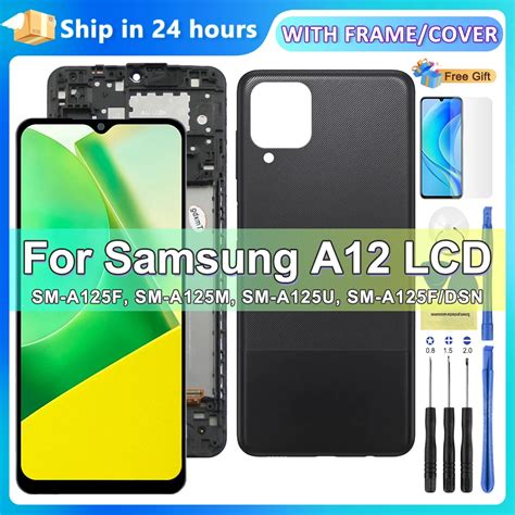 6 5 For AMOLED For Samsung A12 A125 LCD Display Touch Screen Digitizer