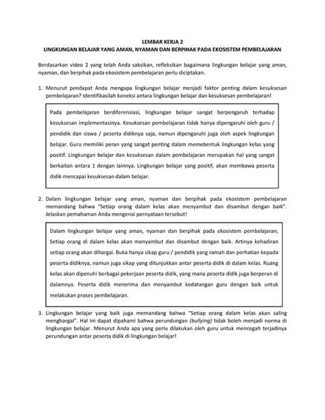 LK 2 Topik 4 Selli Lembar Kerja 2 Topik 4 LEMBAR KERJA 2 LINGKUNGAN