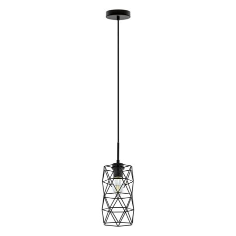 Eglo Estevau 2 1 Light Matte Black Pendant With Black Metal Shade The Home Depot Canada