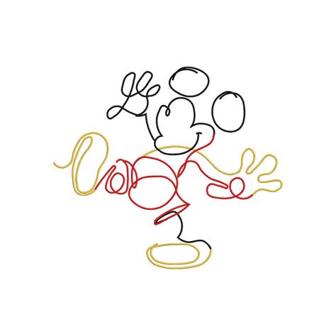 Artistic Doodle Magical Mickey Mouse Outline Machine Embroidery Design ...