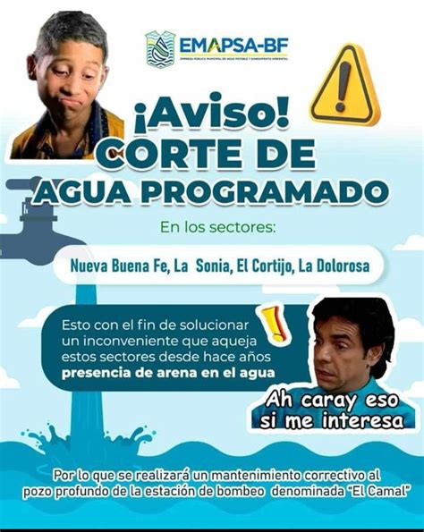 AVISO CORTE DE AGUA PROGRAMADO EMAPSA BF