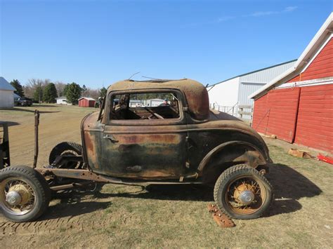 Lot 28k Barn Find 1932 Ford 3 Window Coupe Project Vanderbrink Auctions