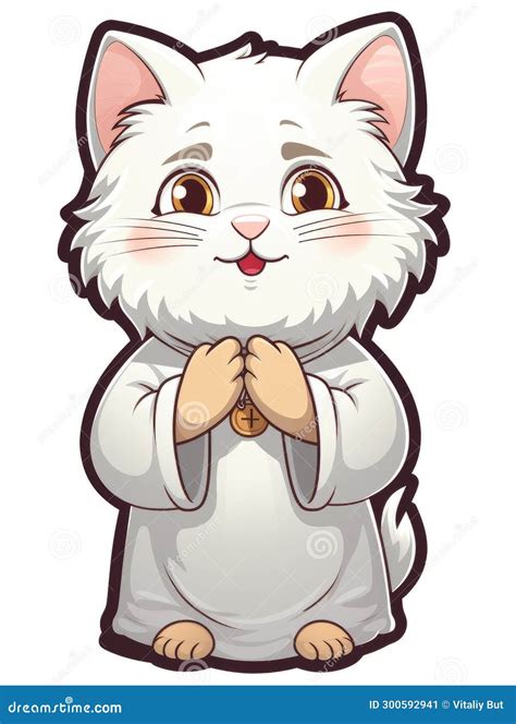 Cartoon Sticker Cat God, AI Stock Illustration - Illustration of ...