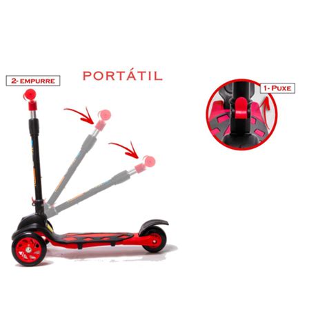 Patinete Infantil Scooter Power Rodas Freio Dobr Vel Em Promo O