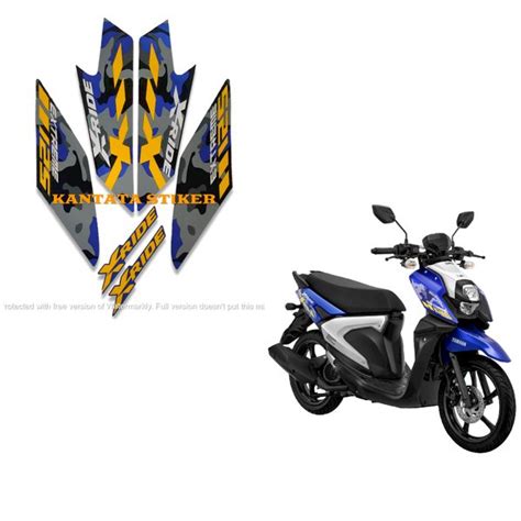 Jual Stiker Striping Lis Les Body Motor Xride 2022 Biru Standar 1Set Di