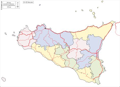 Sicily Provinces Map