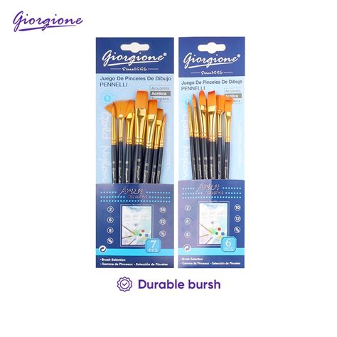 Jual Giorgione Paint Brush Set Kuas Lukis 3 4 5 6 7 Pcs Nylon Taklon