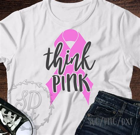 Think Pink svg Pink Ribbon SVG file Pink Ribbon SVG Cancer | Etsy