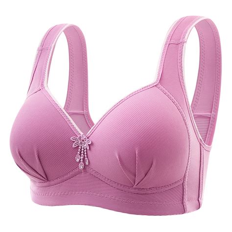 Ketyyh Chn Women Bikini Top Fashion Wireless Bras Wirefree Bra Plus Size Bra Purple