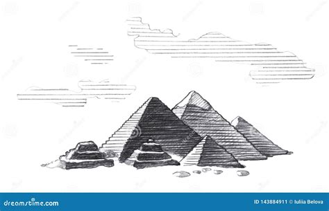 Great Pyramids of Egypt stock illustration. Illustration of africa ...