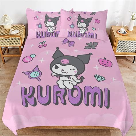 Kuromi Bed Duvet Cover Microfiber Bedding Sets 3d Printed Lightweight 3