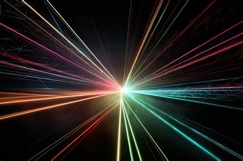 Premium Photo Multicolored Laser Beams Intersecting In Midair