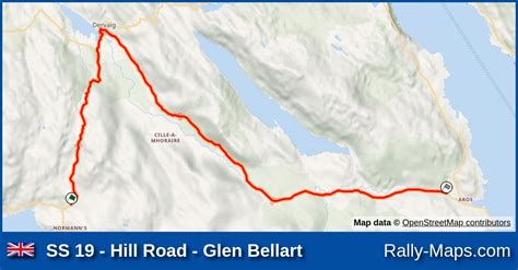 SS 19 Hill Road Glen Bellart Stage Map Tour Of Mull 2005