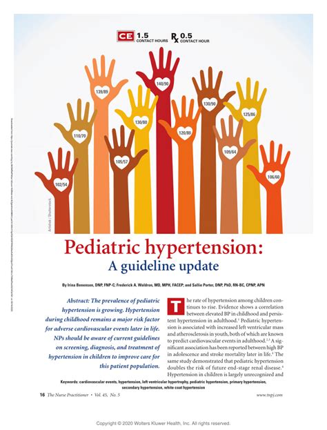 Pdf Pediatric Hypertension A Guideline Update