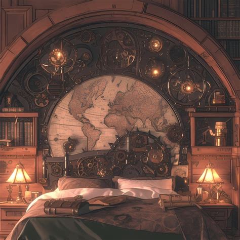 Premium Photo Steampunk Bedroom Fantasy