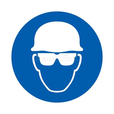 Safety Glasses And Mask Must Be Worn Sign Or Symbol Standard ISO 7010