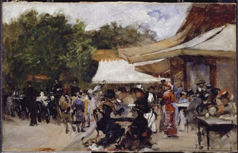 Outside A Restaurant In The Bois De Boulogne Painting Hugo Birger Oil