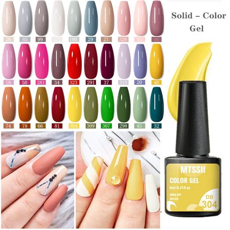 6ml MTSSII Glitter Nude Color Gel Nail Polish Soak Off UV LED Nail Art