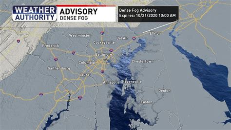 Dense Fog Advisory Issued For Central Maryland