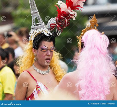 Performers At Gay Pride Parade In Sitges Editorial Photo Image Of Barcelona Crowd