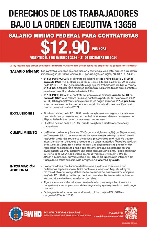 Free Contractor Minimum Wage Spanish 2025