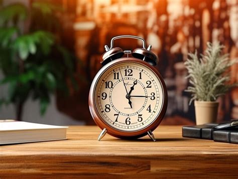 premium ai image  clock   desk