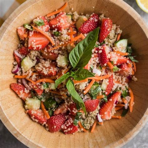 Strawberry Quinoa Salad With Fresh Basil Reluctant Entertainer