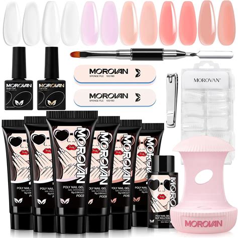 Amazon Morovan Poly Gel Nail Kits Starter Kit Poly Nail Gel Kit